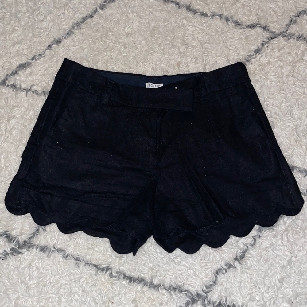 Black linen shorts